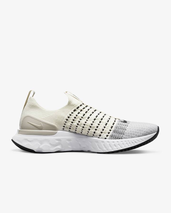 Zapatillas Running Nike React Phantom Run Flyknit 2 Road Hombre Blancas Beige Claro Negras | ABCOU-3840