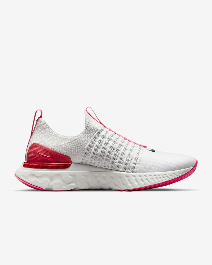 Zapatillas Running Nike React Phantom Run Flyknit 2 Road Mujer Plateadas Rosas Rojas Negras | HCXIM-7213
