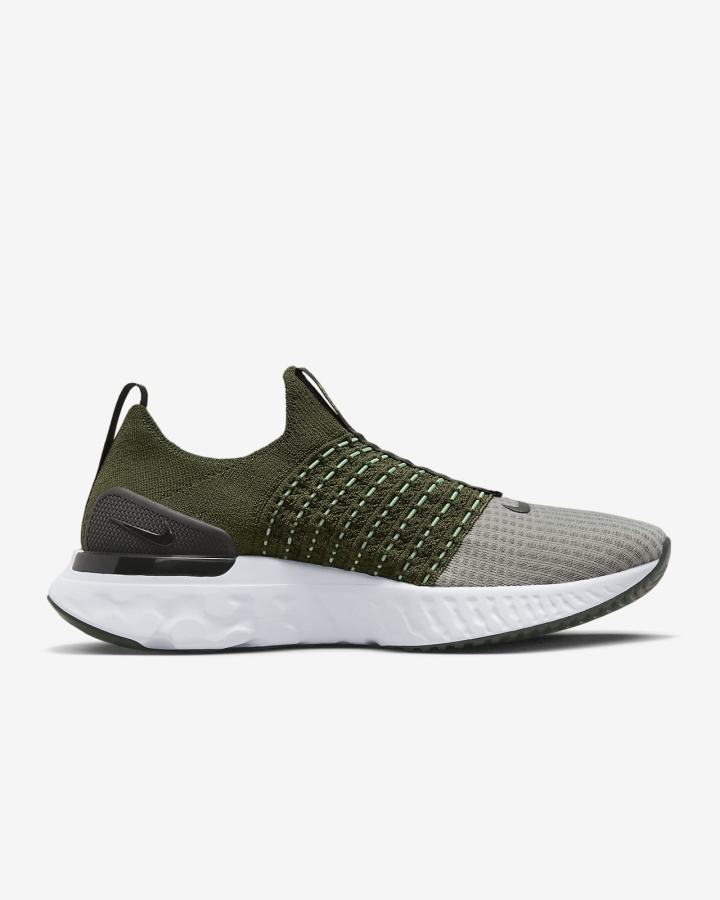Zapatillas Running Nike React Phantom Run Flyknit 2 Road Hombre Verde Amarillo | HGTUF-0596