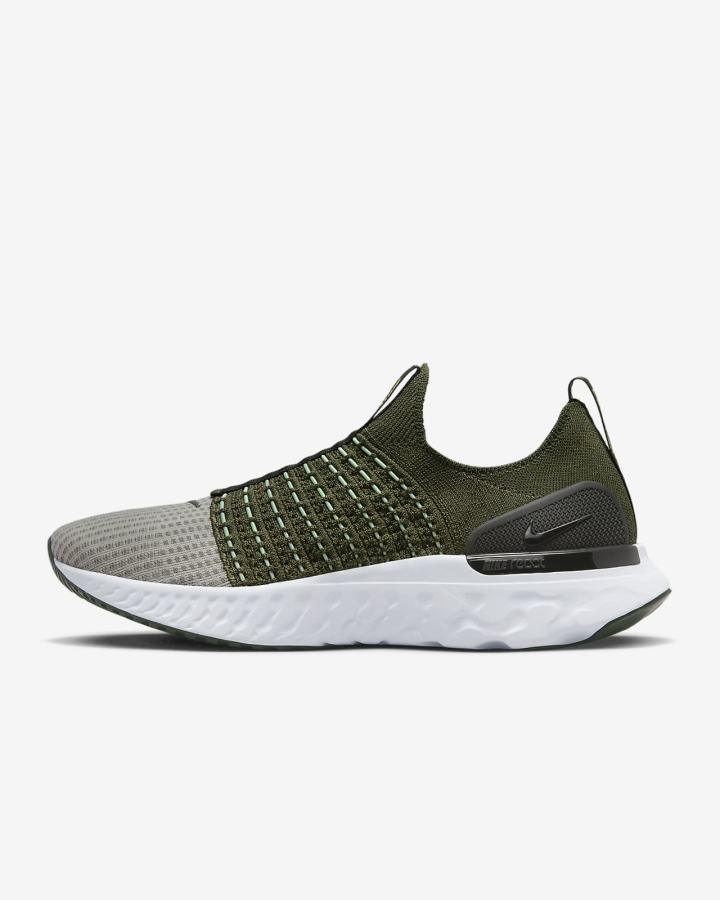 Zapatillas Running Nike React Phantom Run Flyknit 2 Road Hombre Verde Amarillo | HGTUF-0596