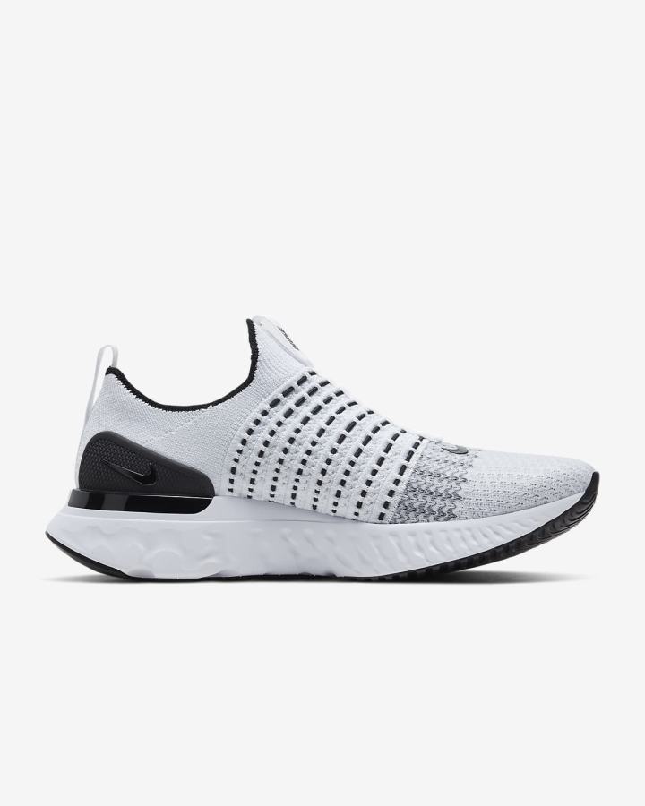 Zapatillas Running Nike React Phantom Run Flyknit 2 Road Hombre Blancas Negras Plateadas Blancas | NVIQD-5260