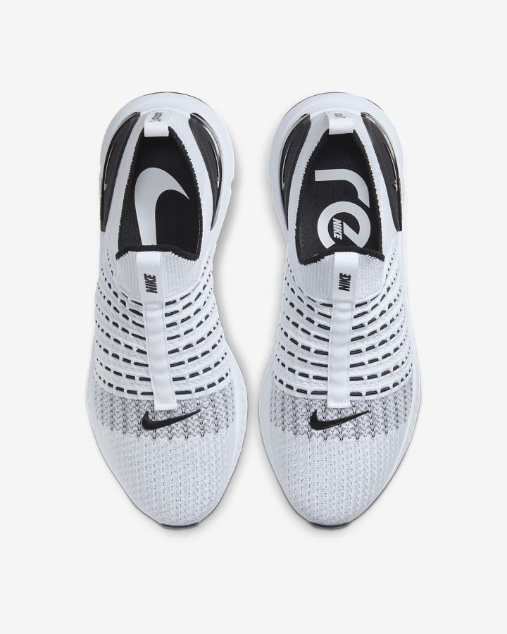 Zapatillas Running Nike React Phantom Run Flyknit 2 Road Hombre Blancas Negras Plateadas Blancas | NVIQD-5260