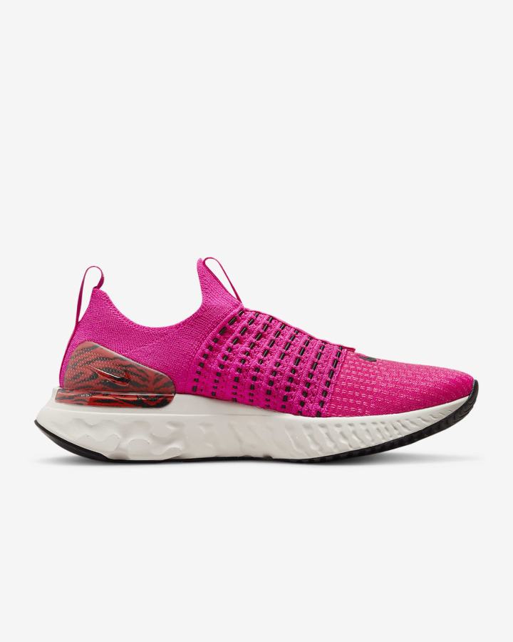 Zapatillas Running Nike React Phantom Run Flyknit 2 Road Mujer Rosas Rojas Negras | TBVIF-7901