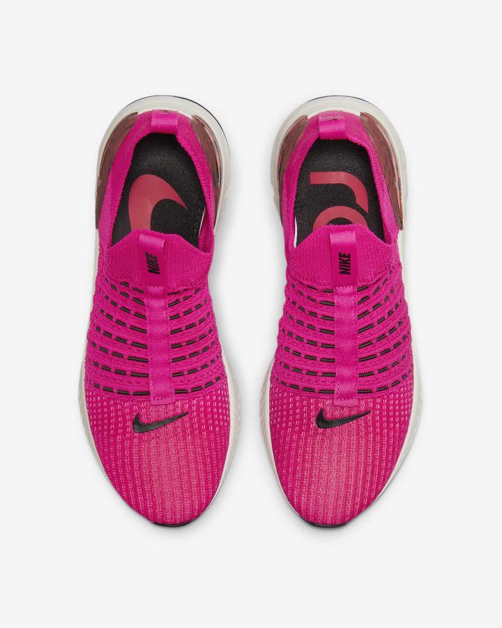 Zapatillas Running Nike React Phantom Run Flyknit 2 Road Mujer Rosas Rojas Negras | TBVIF-7901
