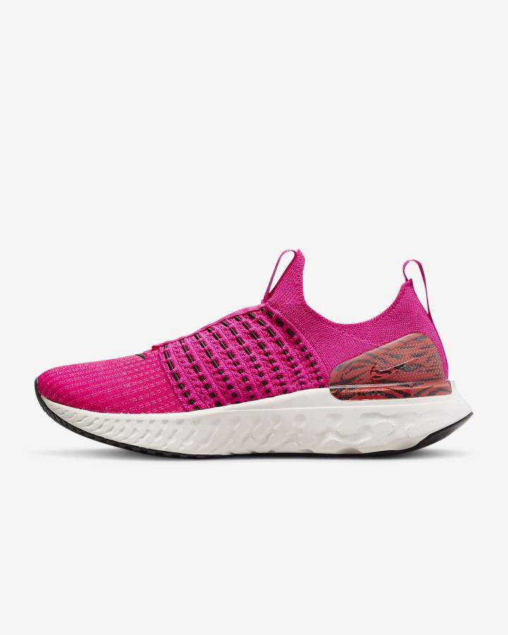 Zapatillas Running Nike React Phantom Run Flyknit 2 Road Mujer Rosas Rojas Negras | TBVIF-7901