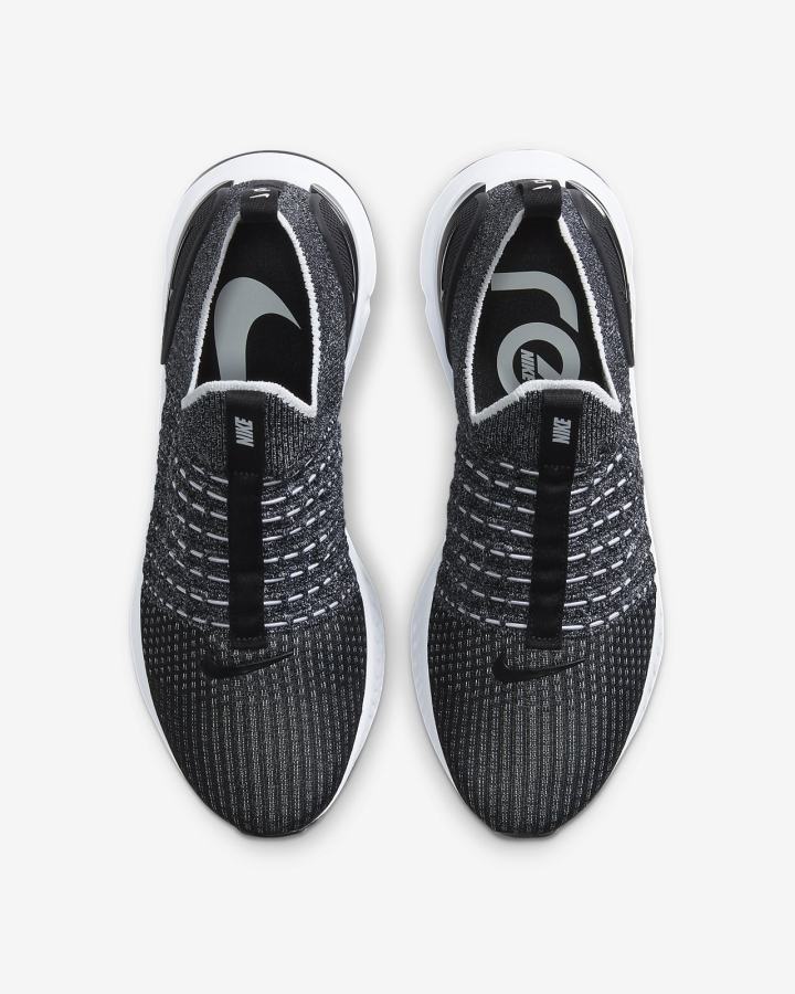 Zapatillas Running Nike React Phantom Run Flyknit 2 Road Hombre Negras Blancas | UNLWK-8592