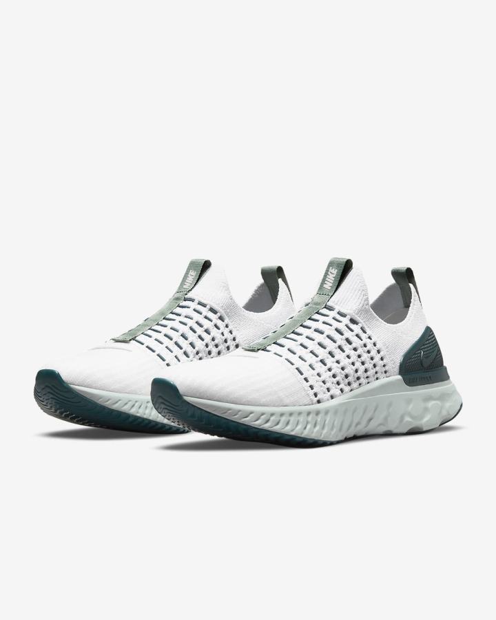 Zapatillas Running Nike React Phantom Run Flyknit 2 Road Mujer Plateadas Turquesa Verde Plateadas | WEMFG-0278