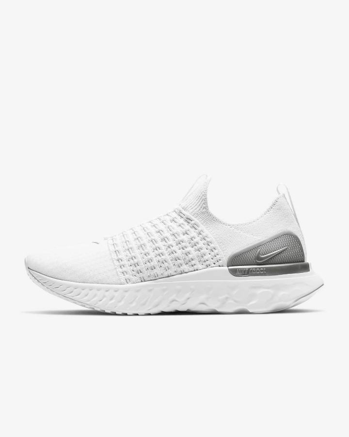 Zapatillas Running Nike React Phantom Run Flyknit 2 Road Mujer Blancas Plateadas Metal Plateadas | YVUJS-7930