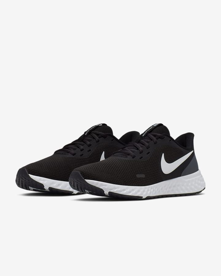 Zapatillas Running Nike Revolution 5 Road Mujer Negras Gris Oscuro Blancas | MHFWC-9685