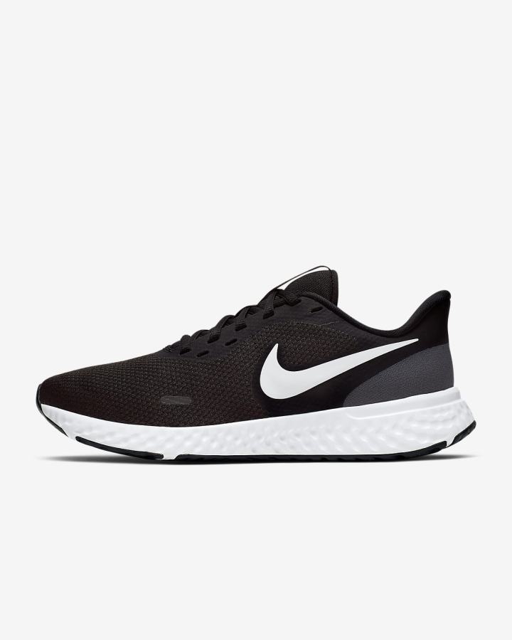 Zapatillas Running Nike Revolution 5 Road Mujer Negras Gris Oscuro Blancas | MHFWC-9685