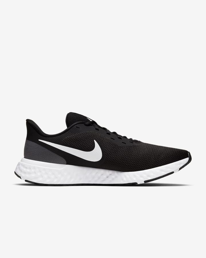 Zapatillas Running Nike Revolution 5 Road Hombre Negras Gris Oscuro Blancas | SYPZF-9861