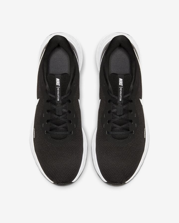 Zapatillas Running Nike Revolution 5 Road Hombre Negras Gris Oscuro Blancas | SYPZF-9861