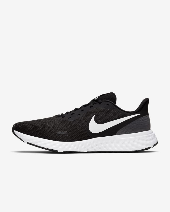 Zapatillas Running Nike Revolution 5 Road Hombre Negras Gris Oscuro Blancas | SYPZF-9861