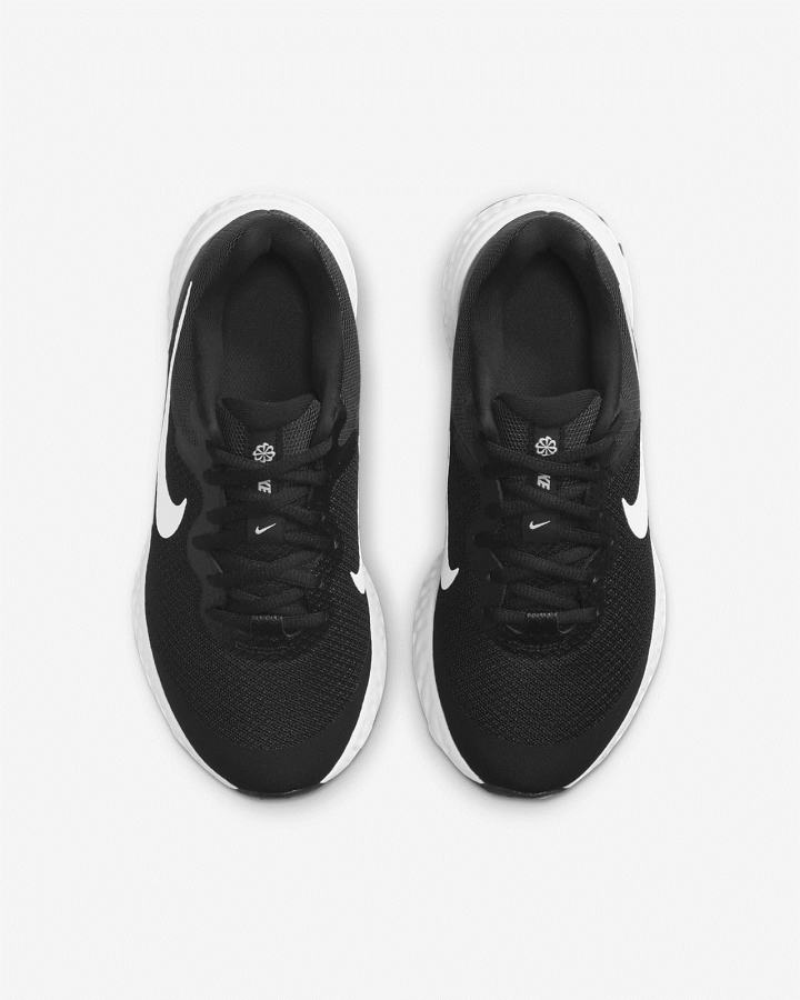 Zapatillas Running Nike Revolution 6 4E Kids Road (Wide) Niño Negras Gris Oscuro Blancas | NQVOJ-1965