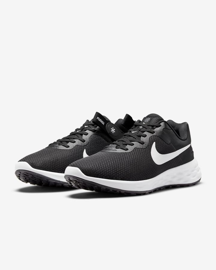 Zapatillas Running Nike Revolution 6 FlyEase Next Nature Easy On/Off Road (Extra Wide) Hombre Negras Gris Blancas | ADOBU-1435