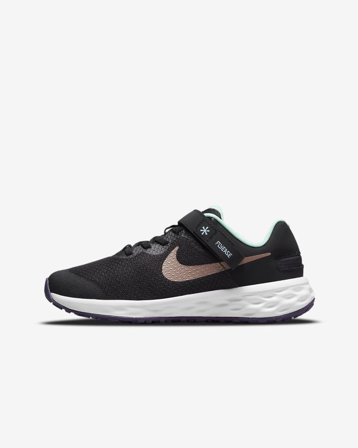 Zapatillas Running Nike Revolution 6 FlyEase Kids Easy On/Off Road Niña Negras Verde Menta Moradas Metal Rojas Marrones | SFGLM-3120