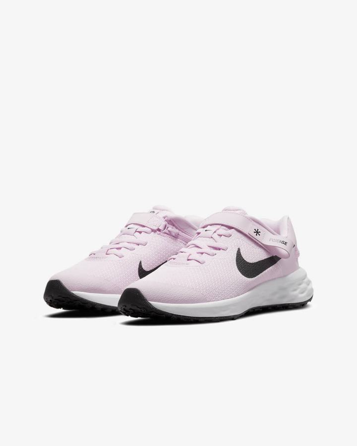 Zapatillas Running Nike Revolution 6 FlyEase Kids Easy On/Off Road Niña Rosas Negras | WVNJZ-1937