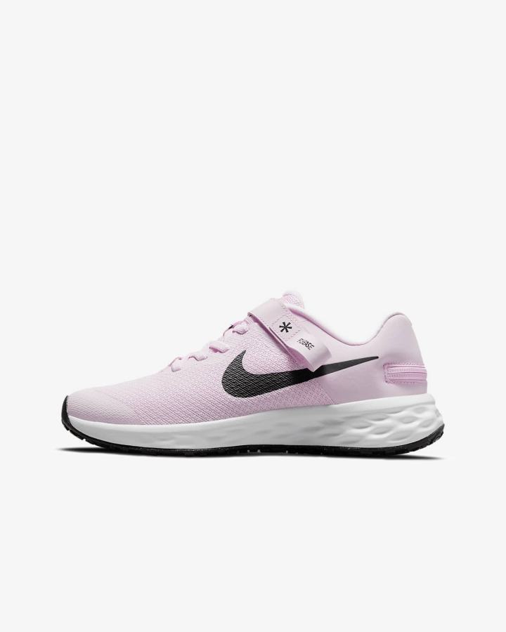 Zapatillas Running Nike Revolution 6 FlyEase Kids Easy On/Off Road Niña Rosas Negras | WVNJZ-1937