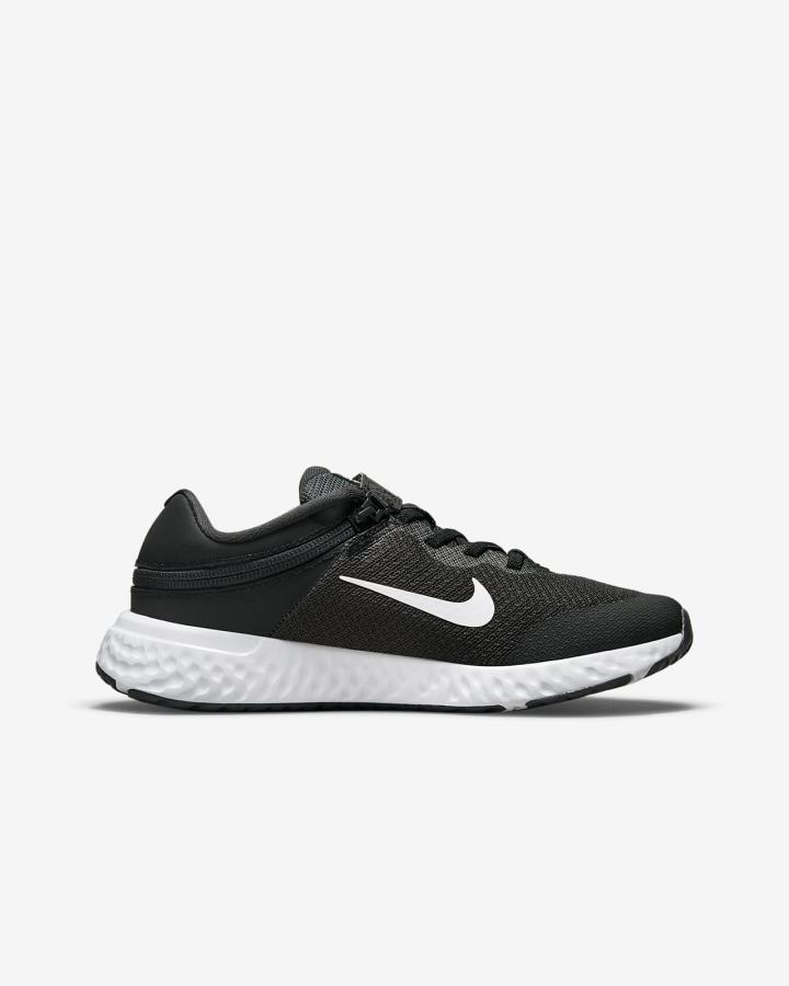 Zapatillas Running Nike Revolution 6 FlyEase 4E Kids Easy On/Off Road Niño Negras Gris Oscuro Blancas | ZHXAO-8307