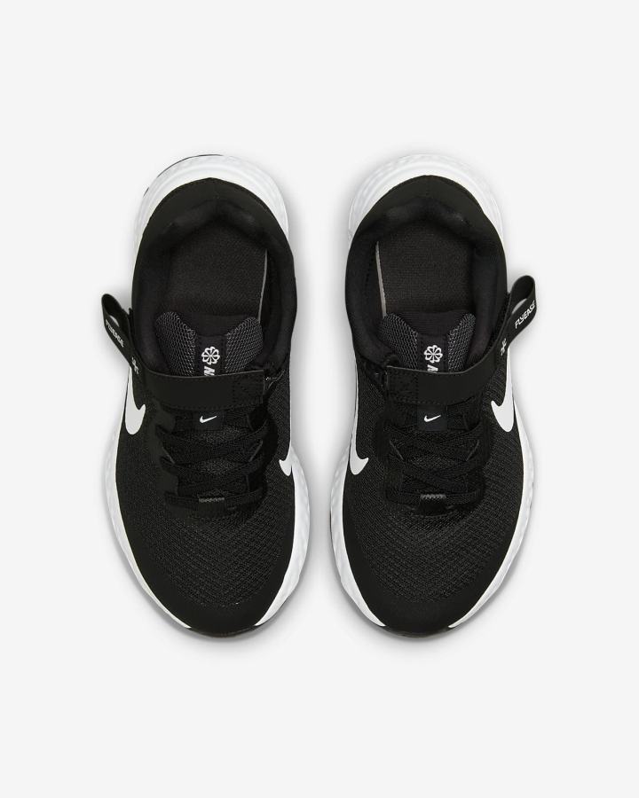 Zapatillas Running Nike Revolution 6 FlyEase 4E Kids Easy On/Off Road Niño Negras Gris Oscuro Blancas | ZHXAO-8307