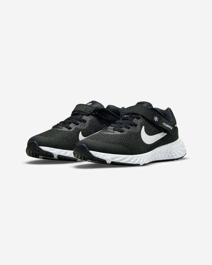 Zapatillas Running Nike Revolution 6 FlyEase 4E Kids Easy On/Off Road Niño Negras Gris Oscuro Blancas | ZHXAO-8307