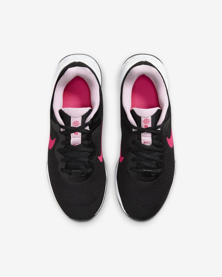Zapatillas Running Nike Revolution 6 Kids Road Niño Negras Rosas | AJHVL-4753