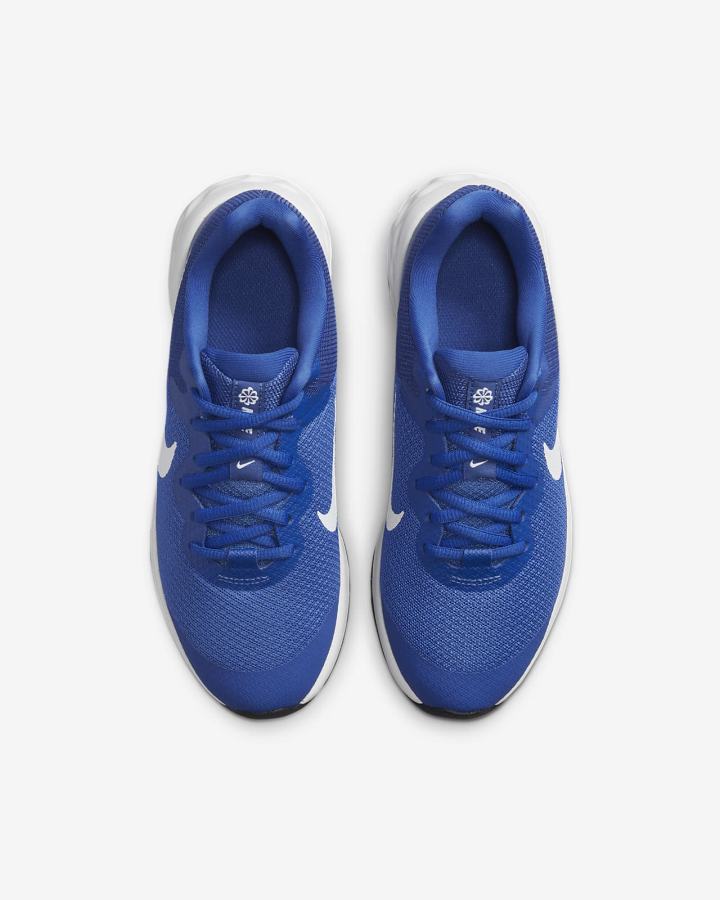 Zapatillas Running Nike Revolution 6 Kids Road Niño Azul Real Negras Blancas | EBFIQ-4250