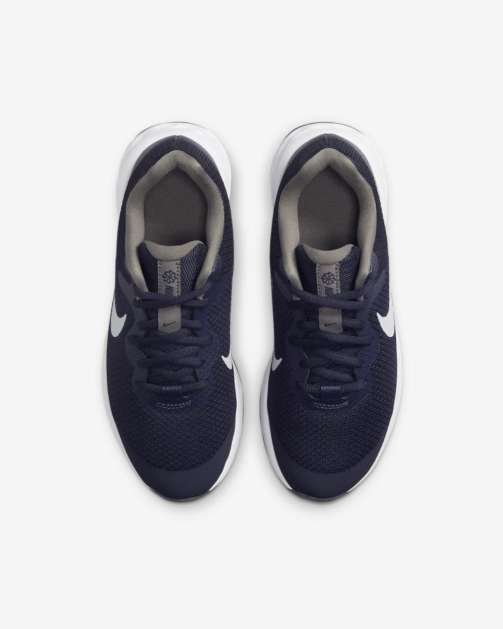 Zapatillas Running Nike Revolution 6 Kids Road Niña Azul Marino Azules Gris Blancas | HBYEV-3186