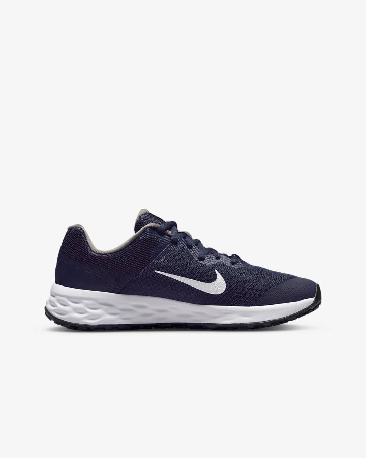 Zapatillas Running Nike Revolution 6 Kids Road Niño Azul Marino Azules Gris Blancas | JBOGZ-0976