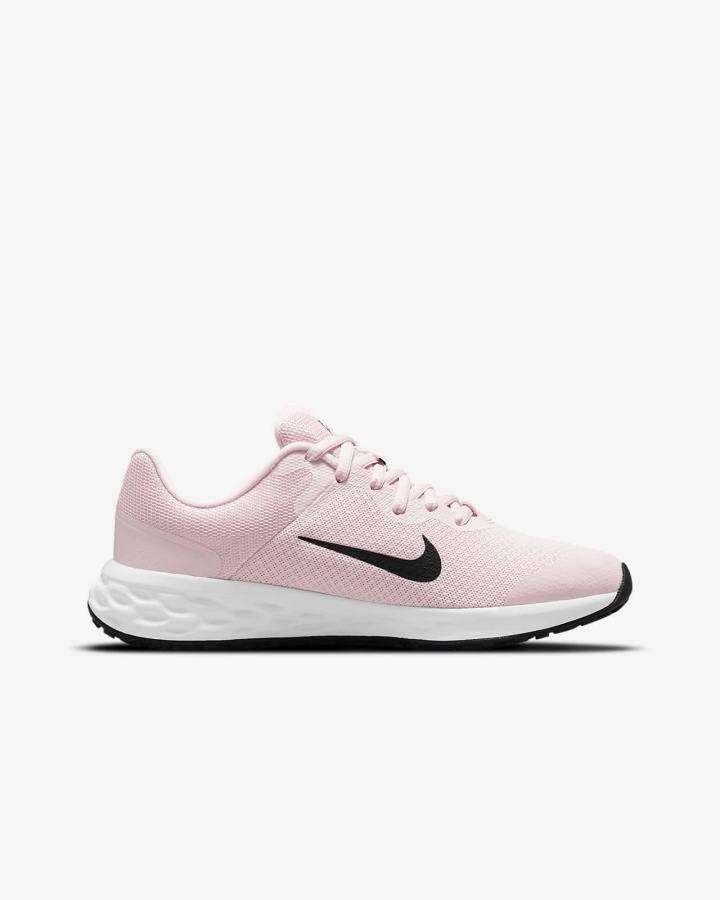 Zapatillas Running Nike Revolution 6 Kids Road Niña Rosas Negras | JGXSZ-9147