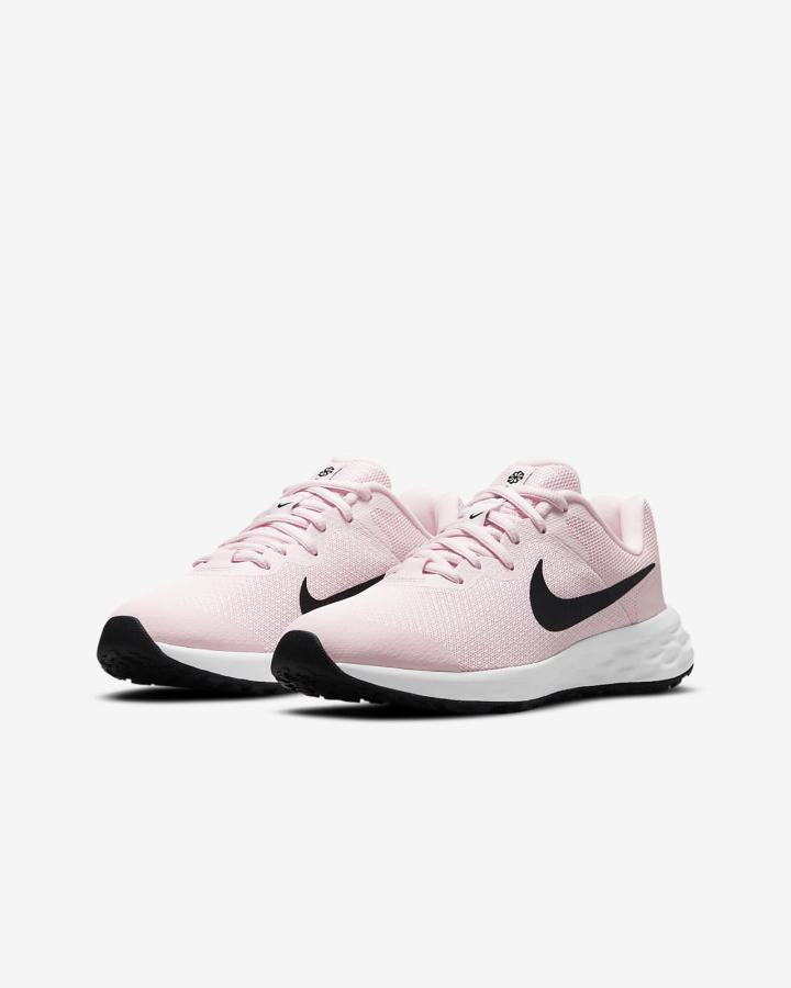Zapatillas Running Nike Revolution 6 Kids Road Niña Rosas Negras | JGXSZ-9147