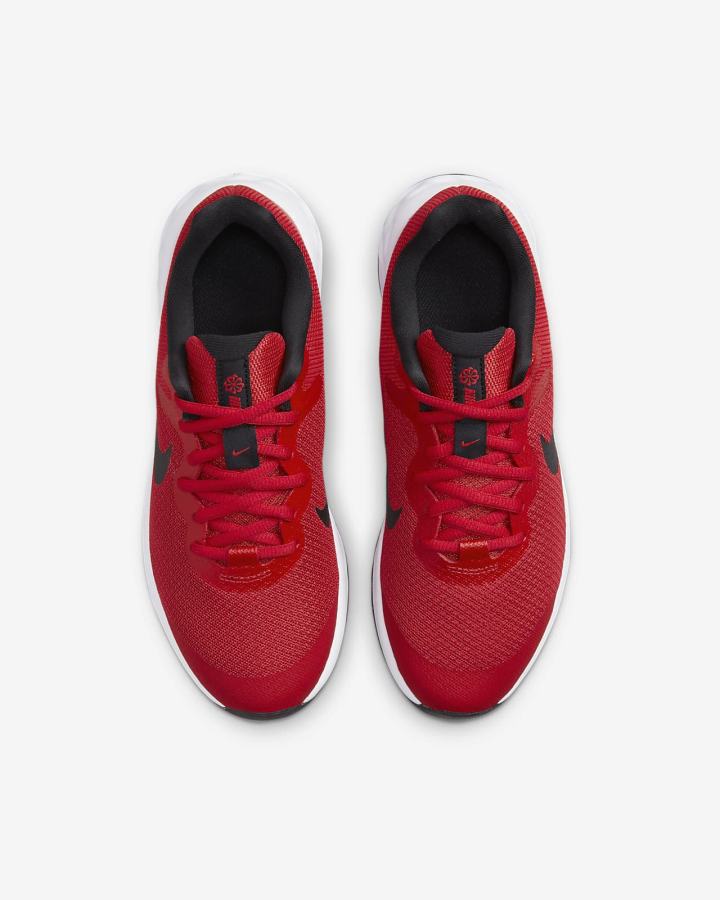 Zapatillas Running Nike Revolution 6 Kids Road Niño Rojas Negras | MZJCI-4739