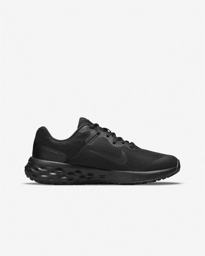 Zapatillas Running Nike Revolution 6 Kids Road Niño Negras Gris Oscuro Negras | NSPIE-4708