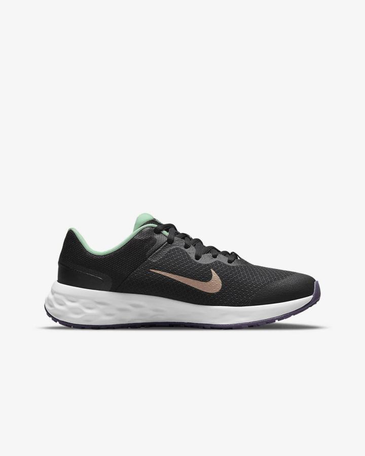 Zapatillas Running Nike Revolution 6 Kids Road Niña Negras Verde Menta Moradas Metal Rojas Marrones | OKUIY-6845