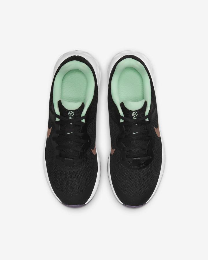 Zapatillas Running Nike Revolution 6 Kids Road Niña Negras Verde Menta Moradas Metal Rojas Marrones | OKUIY-6845