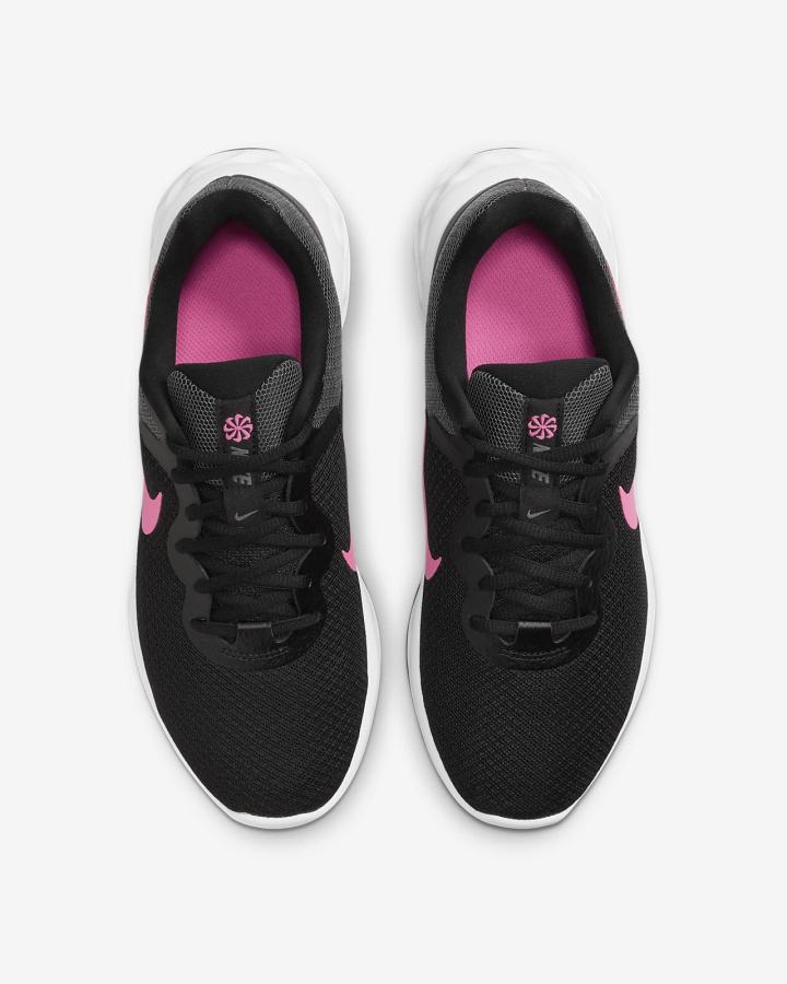 Zapatillas Running Nike Revolution 6 Next Nature Road Mujer Negras Gris Rosas | IZDLT-7021