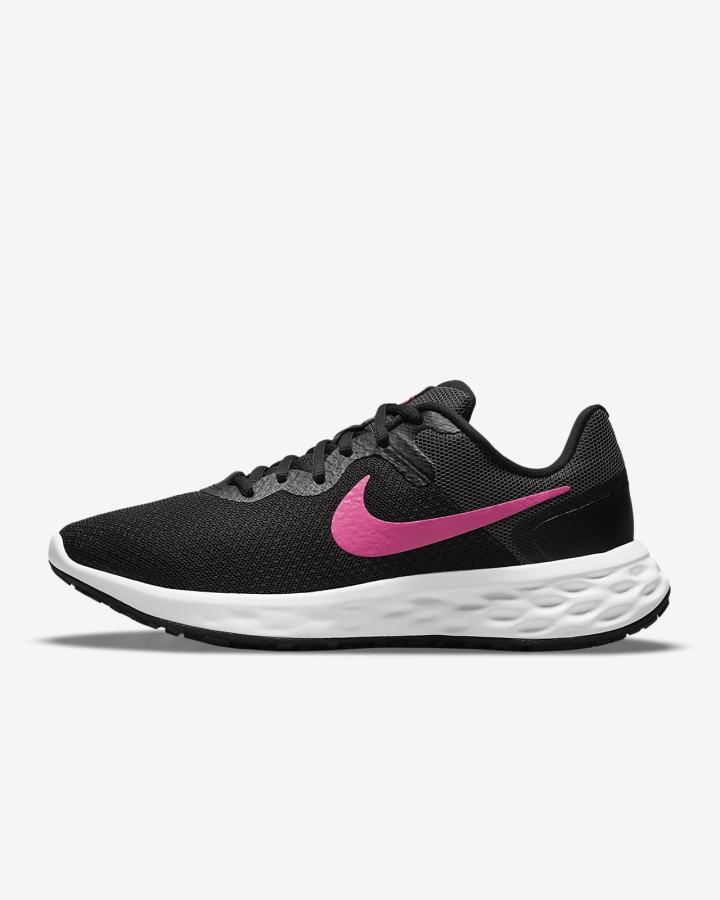 Zapatillas Running Nike Revolution 6 Next Nature Road Mujer Negras Gris Rosas | IZDLT-7021