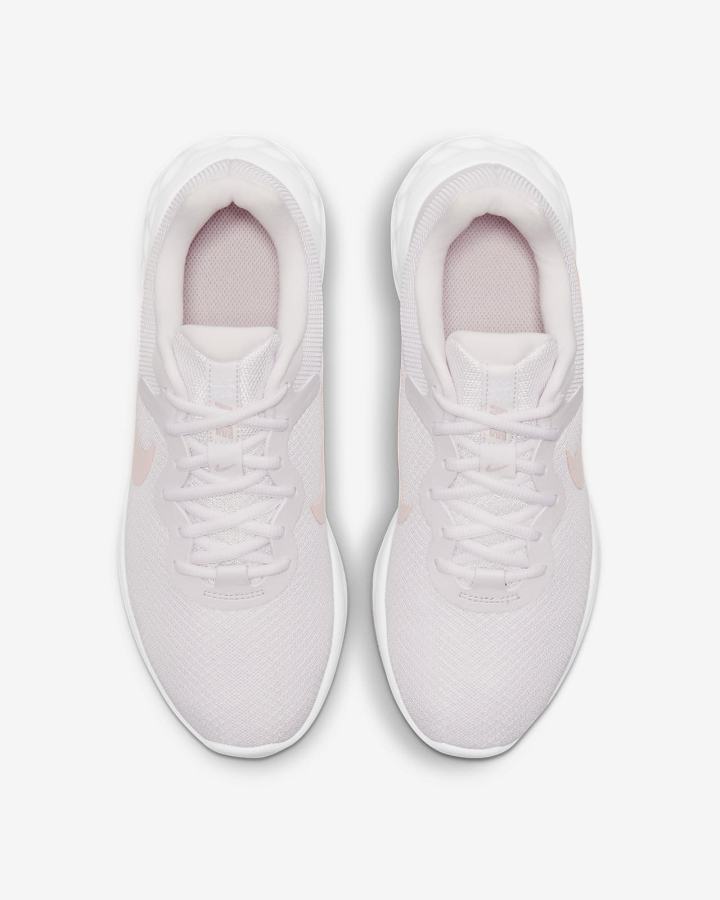 Zapatillas Running Nike Revolution 6 Next Nature Road Mujer Moradas Claro Blancas | KDBEO-0682