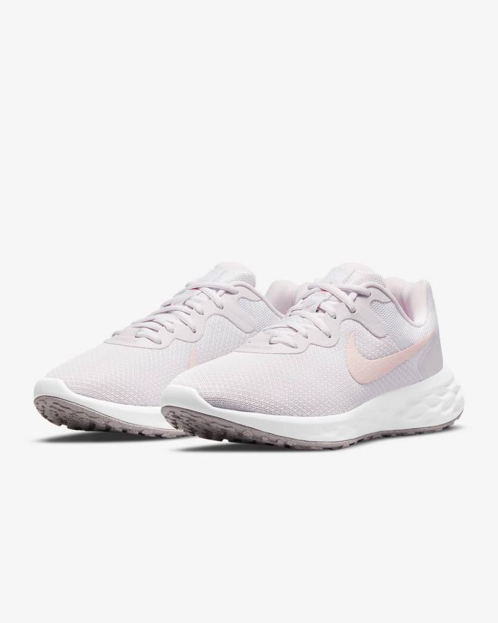 Zapatillas Running Nike Revolution 6 Next Nature Road Mujer Moradas Claro Blancas | KDBEO-0682