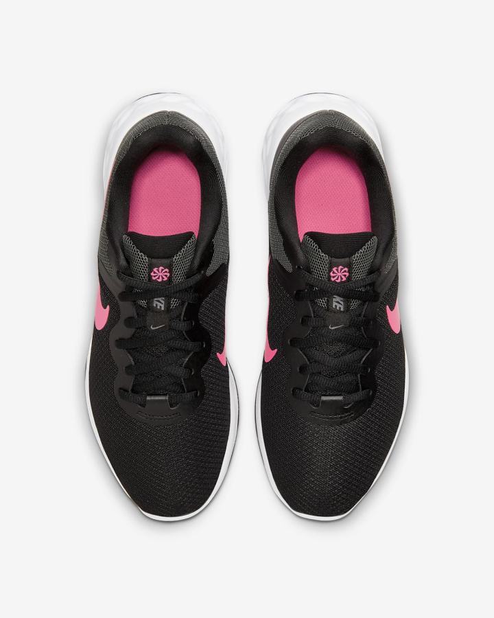 Zapatillas Running Nike Revolution 6 Next Nature Road Mujer Negras Gris Rosas | LAICY-0597