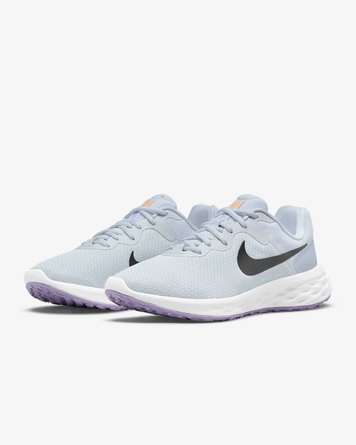 Zapatillas Running Nike Revolution 6 Next Nature Road Mujer Plateadas Moradas | UXFLQ-9528