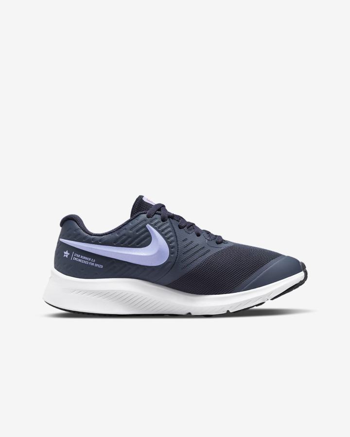 Zapatillas Running Nike Star Runner 2 Kids Road Niña Azules Blancas Moradas | IPJMY-5041