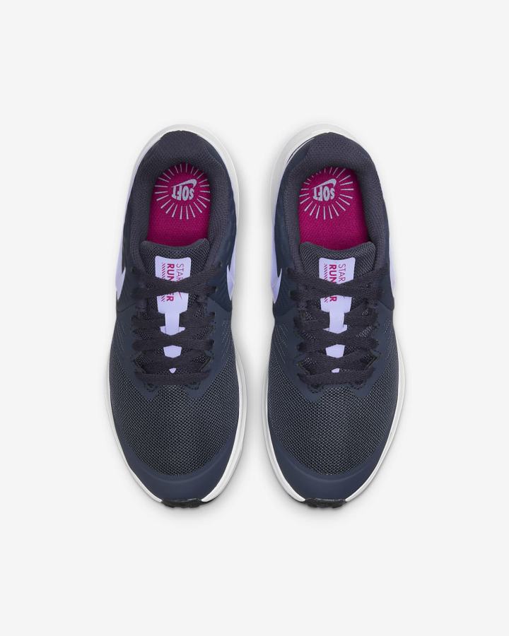 Zapatillas Running Nike Star Runner 2 Kids Road Niña Azules Blancas Moradas | IPJMY-5041