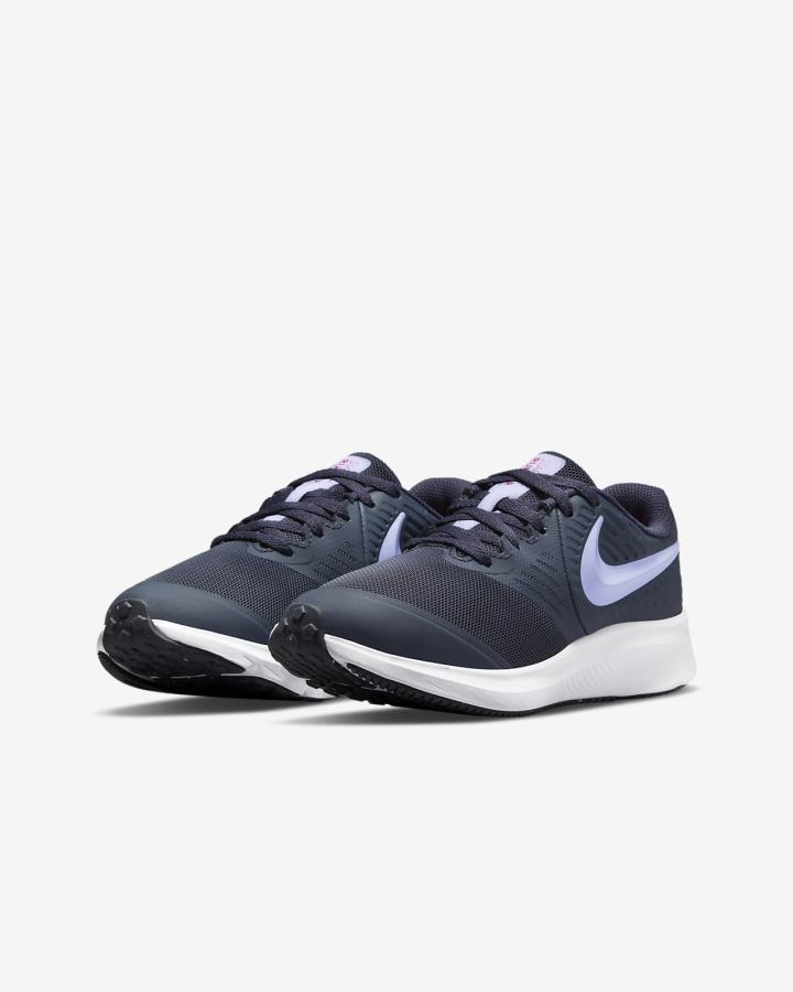 Zapatillas Running Nike Star Runner 2 Kids Road Niña Azules Blancas Moradas | IPJMY-5041