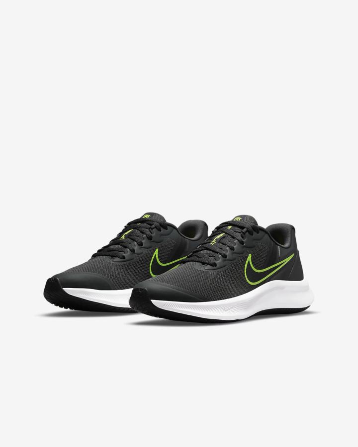 Zapatillas Running Nike Star Runner 3 Kids Road Niña Gris Oscuro Negras | ATKJQ-6125