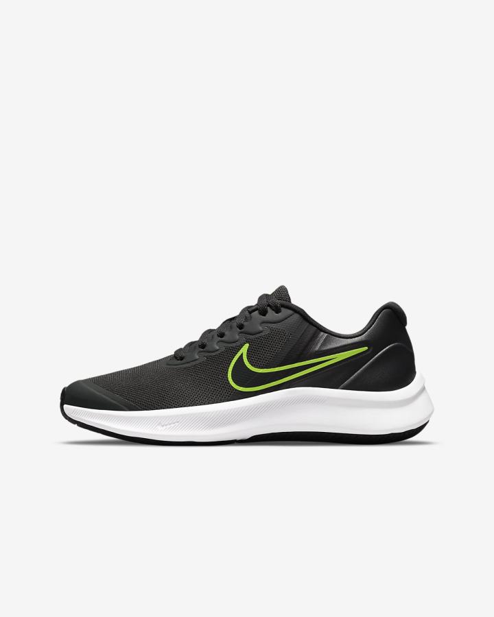 Zapatillas Running Nike Star Runner 3 Kids Road Niña Gris Oscuro Negras | ATKJQ-6125