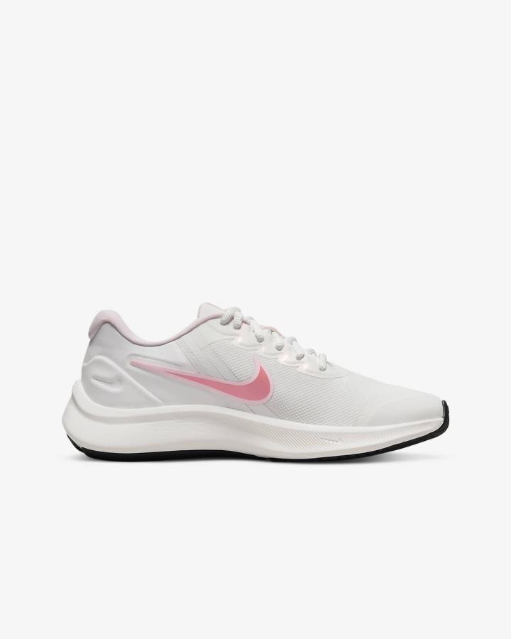 Zapatillas Running Nike Star Runner 3 Kids Road Niña Blancas Rosas Negras Rosas | BEAMC-3856