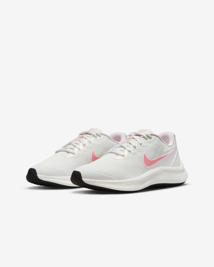 Zapatillas Running Nike Star Runner 3 Kids Road Niña Blancas Rosas Negras Rosas | BEAMC-3856