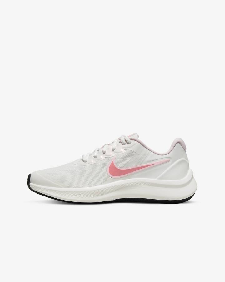 Zapatillas Running Nike Star Runner 3 Kids Road Niña Blancas Rosas Negras Rosas | BEAMC-3856