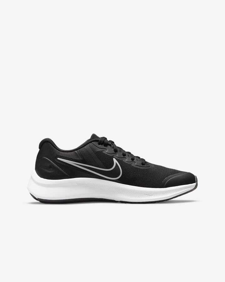 Zapatillas Running Nike Star Runner 3 Kids Road Niña Negras Gris Oscuro | BQHZM-8214